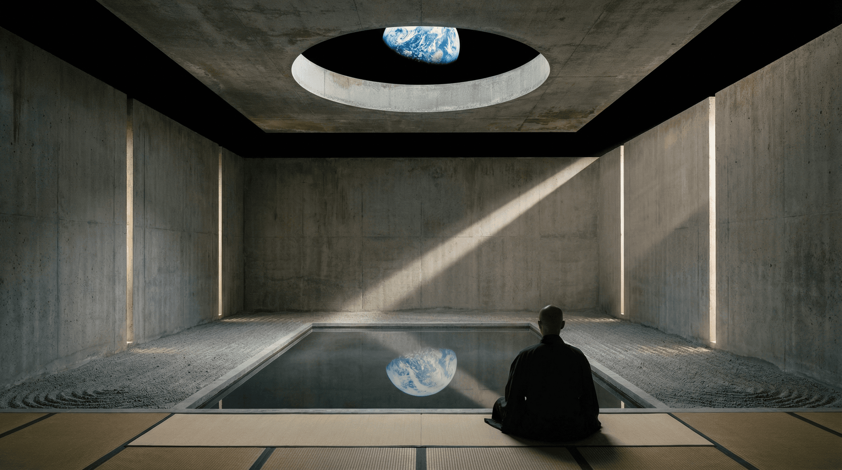 Inner sanctum — Earth reflected in the pool